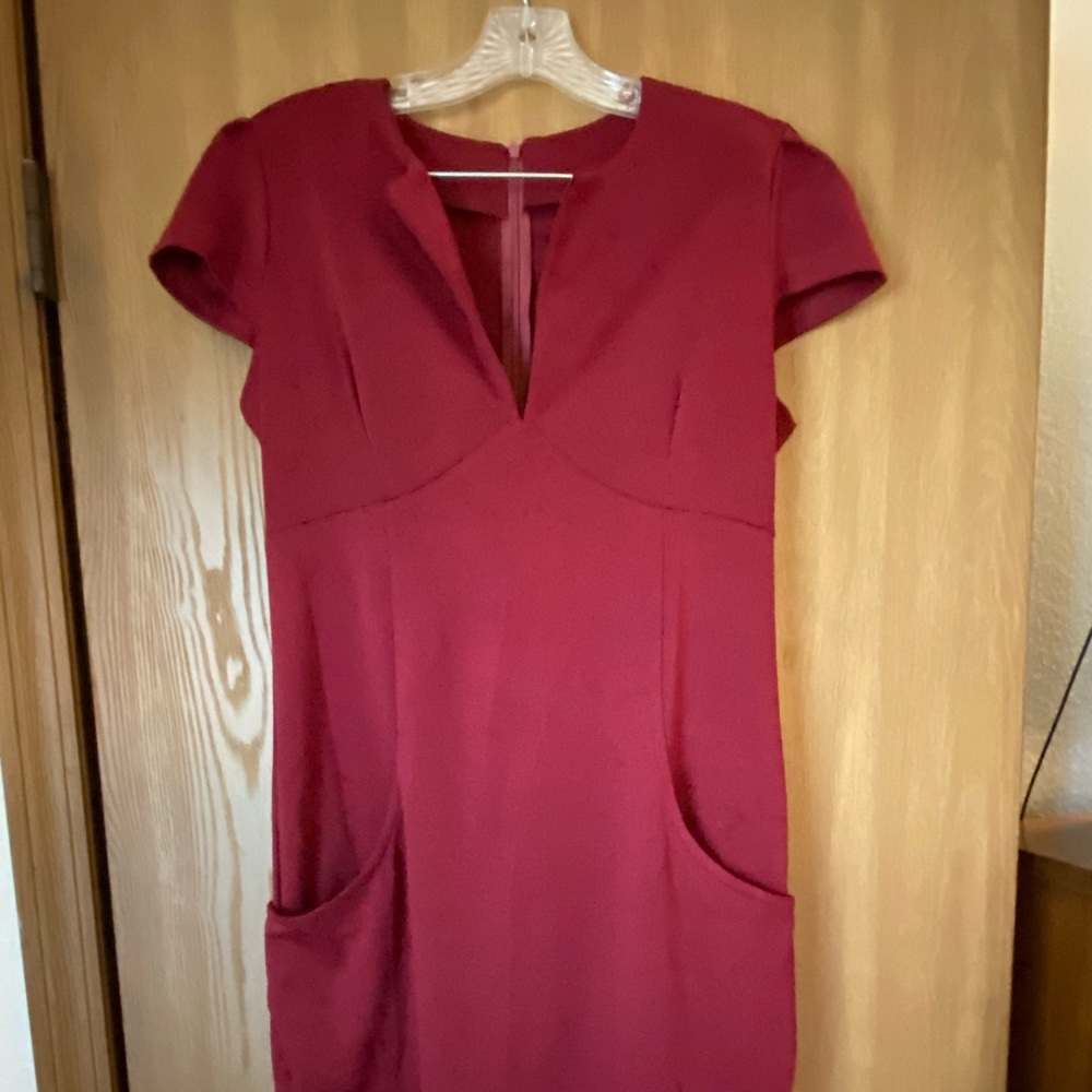 Burgundy Dress with Pockets Size XL